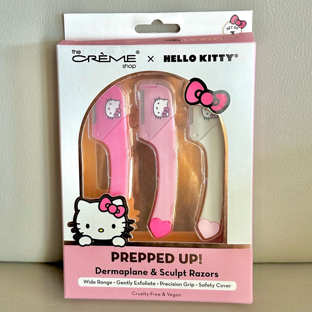 Hello Kitty x The Crème Shop Prepped Up! Dermaplane and Sculpt Razors (Pink)